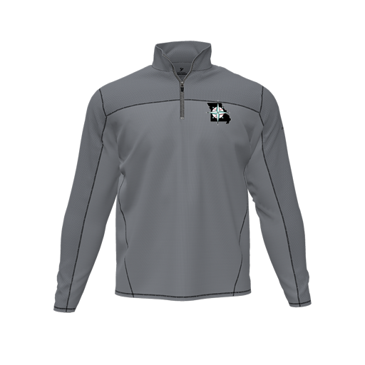 [CUS-DFW-QTRZ-PER-LSL-GRY-AS-LOGO3] Quarter Zip Pullover (Adult S, Gray, Logo 3)