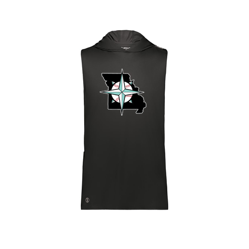 [222590.080.XS-LOGO3] Men's CoolDry Sleeveless Hoodie (Adult XS, Black, Logo 3)