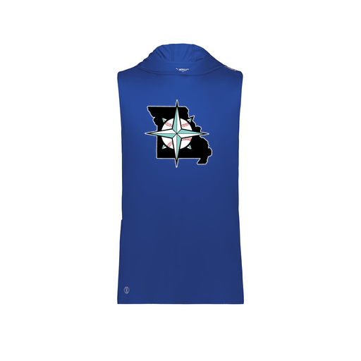 [222590.060.XS-LOGO3] Men's CoolDry Sleeveless Hoodie (Adult XS, Royal, Logo 3)