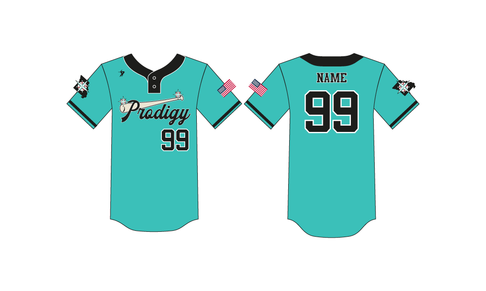 KC Prodigy 17U - Burdette - Teal Two-Button Jersey